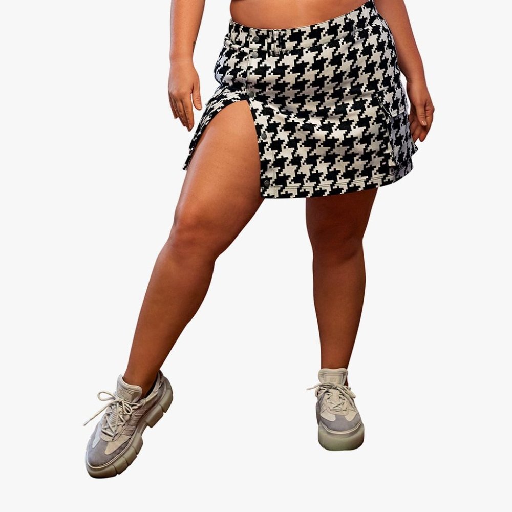 adidas Women's Ivy Park Halls of Ivy Grey Black Skirt (Plus Size) HC5985